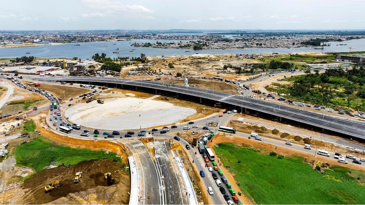 Vue aérienne de l’Échangeur Akwaba à Abidjan