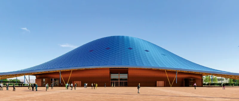 Façade du Parc des Expositions d’Abidjan